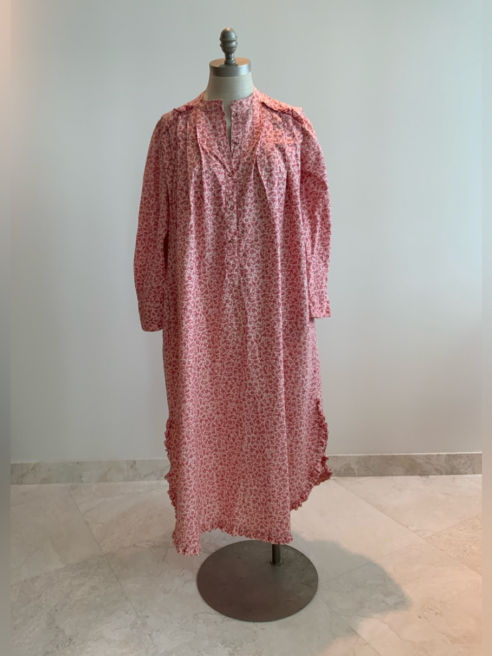 Pink Floral Long Sleeve Maxi Dress